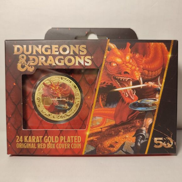 Dungeons & Dragons 50th Anniversary 24k Gold Plated Coin with Colour Print - Picture 1 of 5